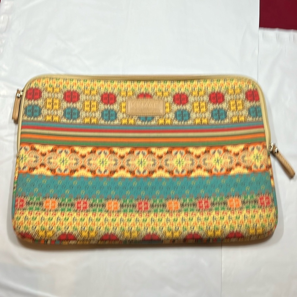 Laptop case KINMAE PADDED protective zippered case 17 x 12” multi color cottage